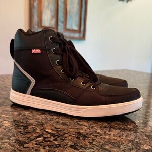NORU Tori motorcycle riding shoes Sleek Black High-Top Men's Sneakers EUC 9